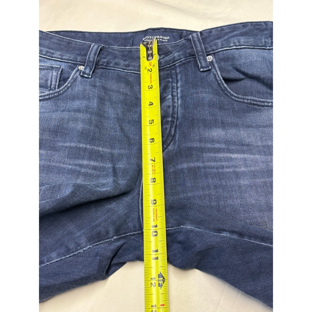 Scotch & Soda Amsterdams Blauw True Blue Jeans Mens 32x34 Dark Wash Button Fly - Picture 13 of 16